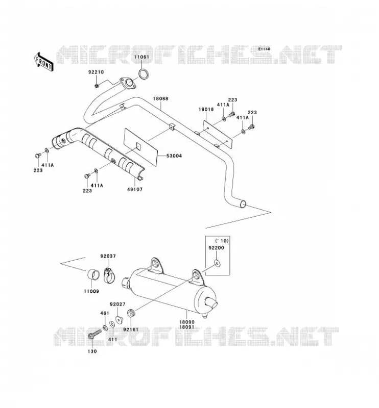 EXHAUST Kawasaki QUAD 360 2009 KVF360 4X4  KVF360C9F