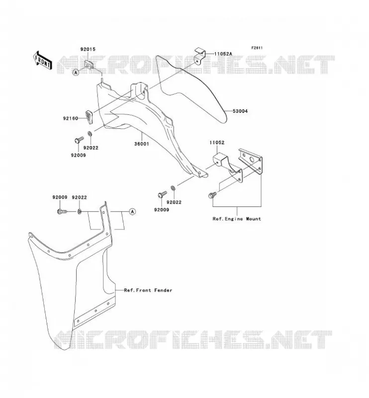SIDE COWLING Kawasaki QUAD 360 2010 KVF360 4X4  KVF360CAF