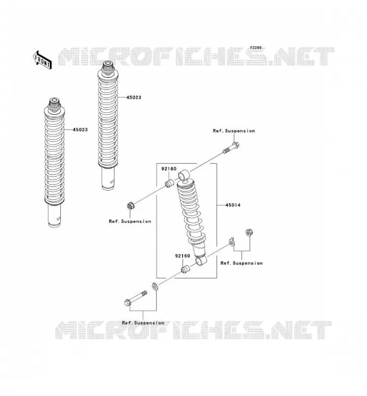 SUSPENSION - SHOCK ABSORBER Kawasaki QUAD 360 2011 KVF360 4X4  KVF360CBF