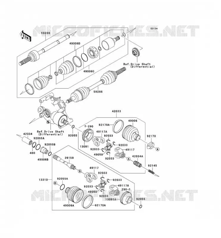 DRIVE SHAFT(AVANT) Kawasaki QUAD 400 1997 KVF400 4X4  KVF400-A1
