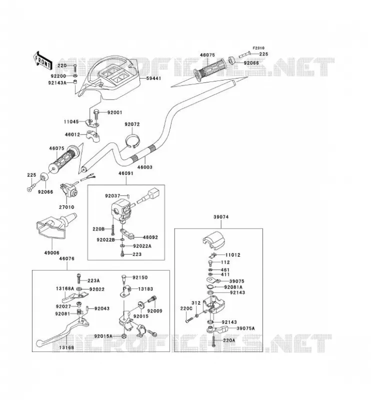 HANDLEBAR Kawasaki QUAD 400 1997 KVF400 4X4  KVF400-A1