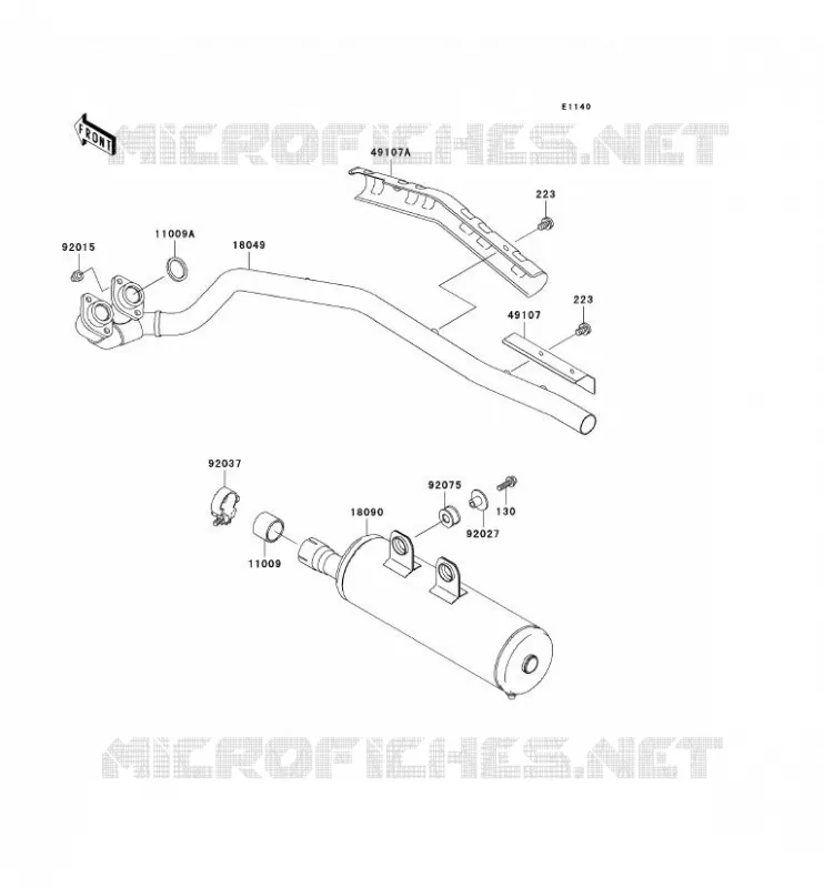 EXHAUST Kawasaki QUAD 400 1998 KVF400 4X4  KVF400-A2