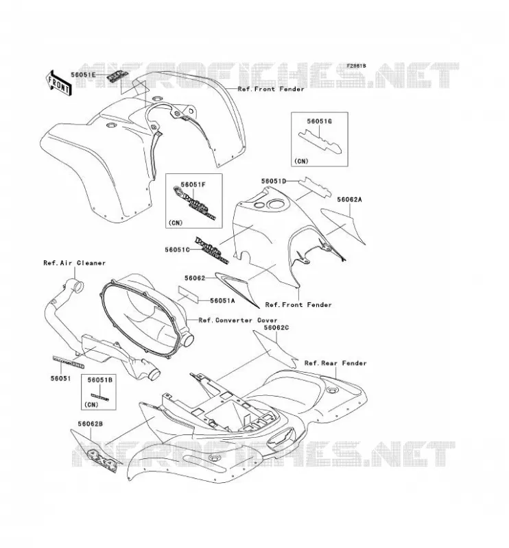 STICKER(GREEN) Kawasaki QUAD 400 1998 KVF400 4X4  KVF400-A2
