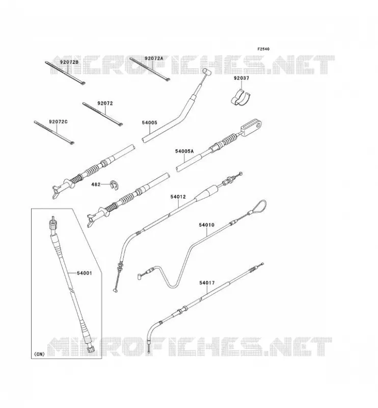 CABLES Kawasaki QUAD 400 1998 KVF400  KVF400-B1