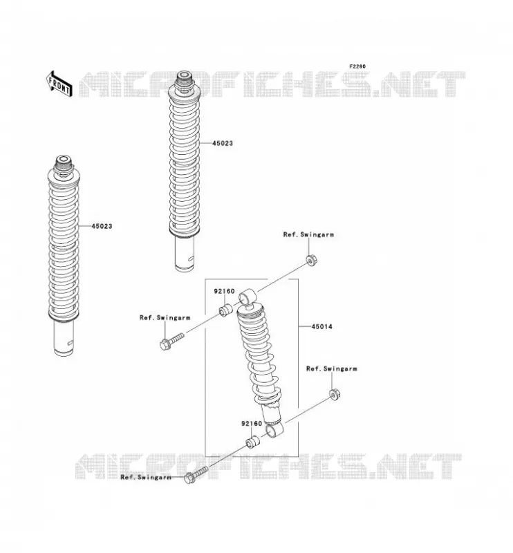 SUSPENSION - SHOCK ABSORBER Kawasaki QUAD 400 1998 KVF400  KVF400-B1