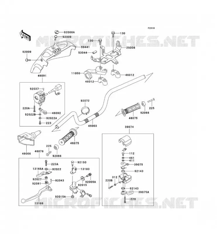 HANDLEBAR Kawasaki QUAD 400 1999 KVF400 4X4  KVF400-C1
