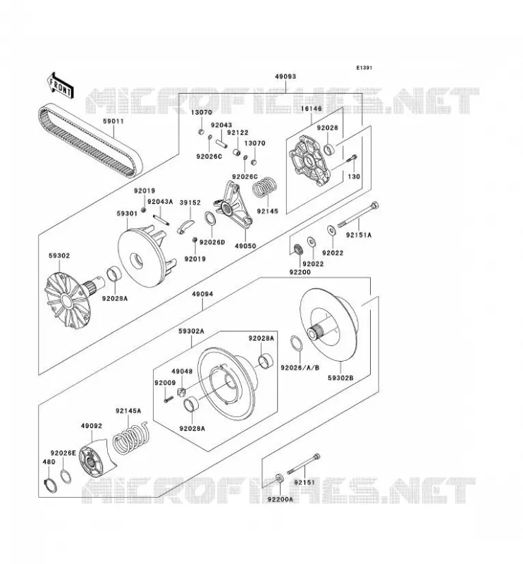 DRIVE CONVERTER Kawasaki QUAD 400 1999 KVF400 4X4  KVF400-C1