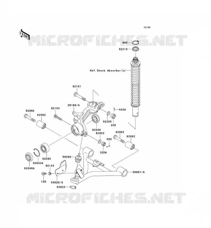 SUSPENSION Kawasaki QUAD 400 1999 KVF400 4X4  KVF400-C1