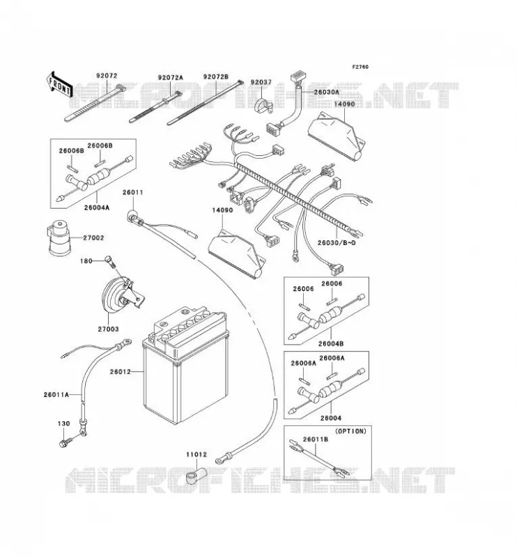 CHASSIS ELECTRICAL EQUIPMENT Kawasaki QUAD 400 2000 KVF400 4X4  KVF400-C2