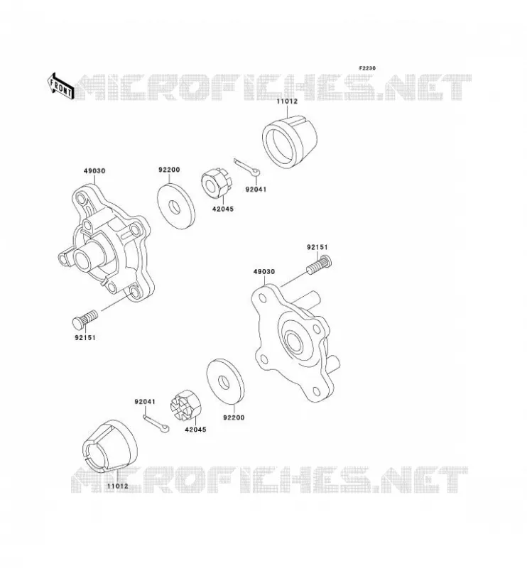 FRONT HUB Kawasaki QUAD 400 2000 KVF400 4X4  KVF400-C2