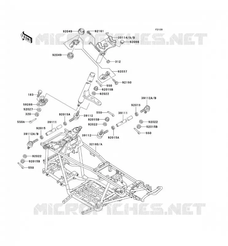 CHASSIS Kawasaki QUAD 400 2000 KVF400 4X4  KVF400-C2