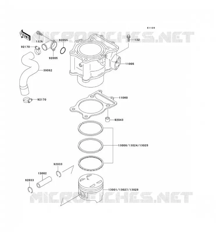 CYLINDER - PISTON  Kawasaki QUAD 400 2000 KVF400 4X4  KVF400-C2