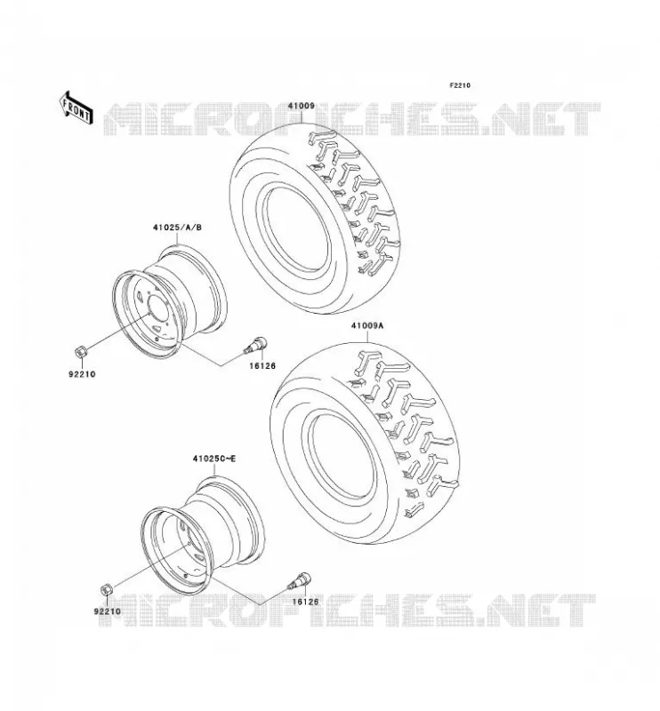 WHEELS - TIRES Kawasaki QUAD 400 2000 KVF400 4X4  KVF400-C2