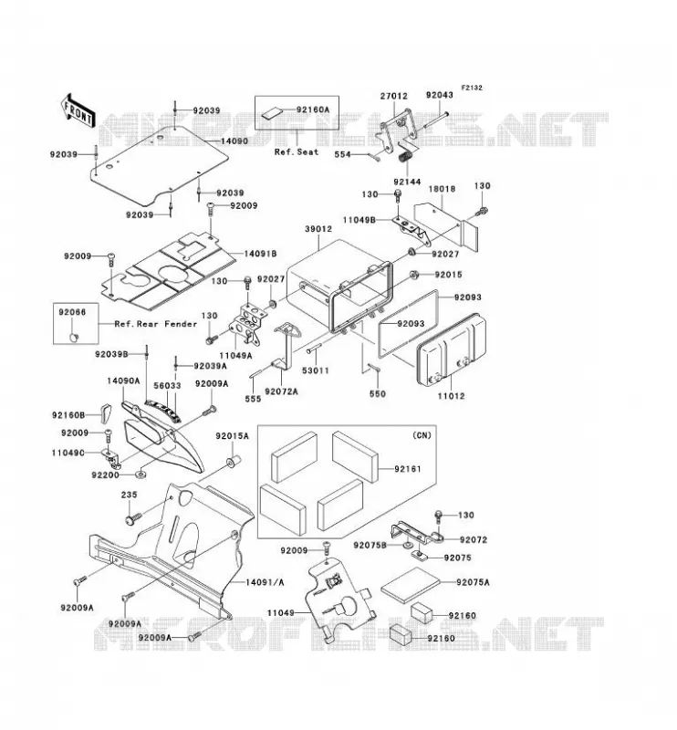 BATTERY BRACKET Kawasaki QUAD 400 2000 KVF400 4X4  KVF400-C2