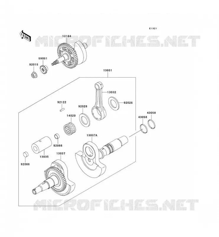 CRANKSHAFT Kawasaki QUAD 400 2000 KVF400 4X4  KVF400-C2