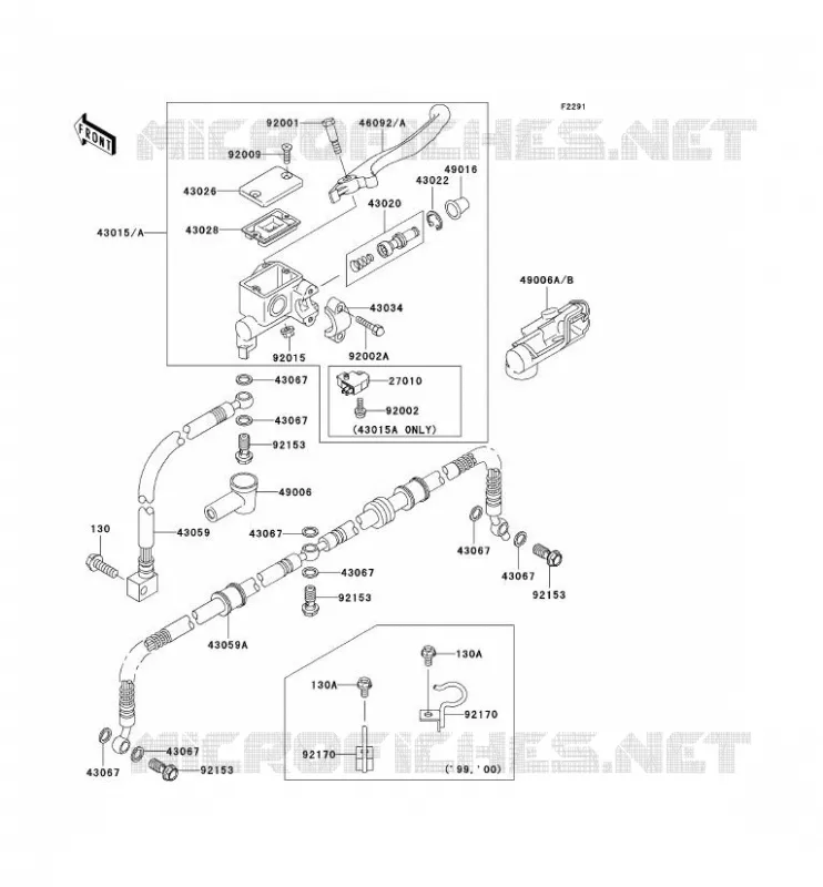 FRONT MASTER CYLINDER Kawasaki QUAD 400 2000 KVF400 4X4  KVF400-C2