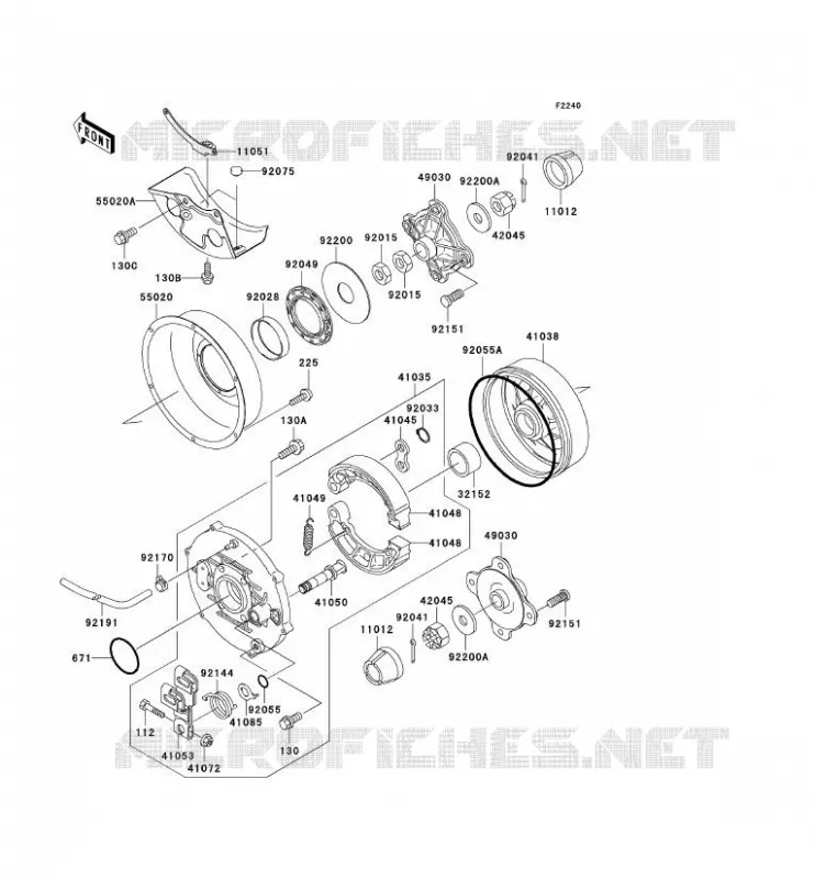 REAR HUB Kawasaki QUAD 400 2000 KVF400 4X4  KVF400-C2