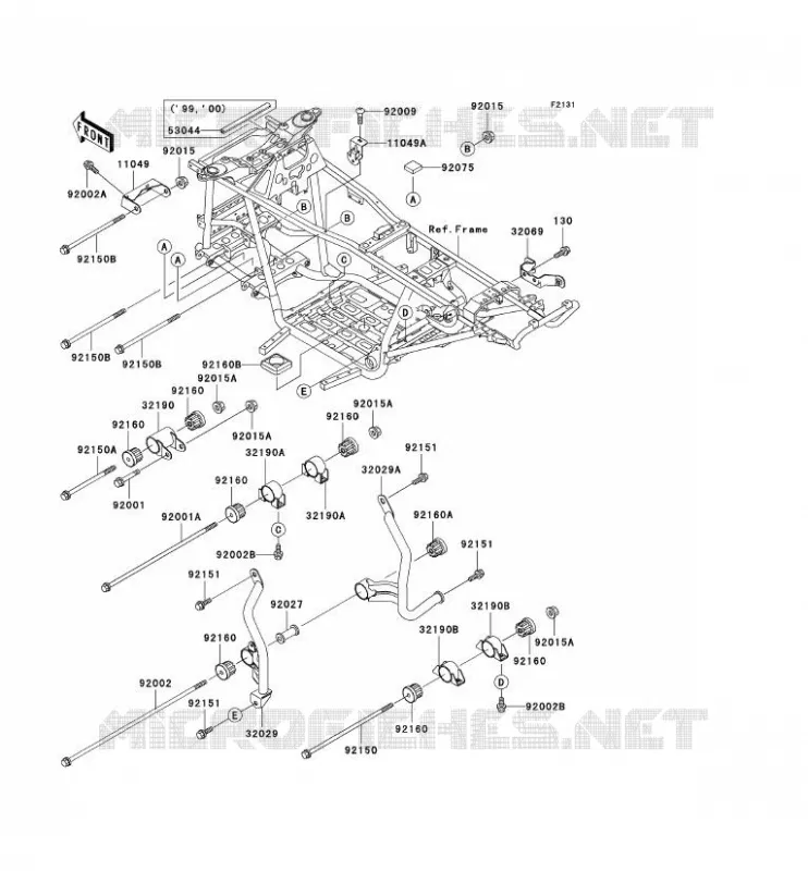FRAME PARTS (COUVERTURE) Kawasaki QUAD 400 2001 KVF400 4X4  KVF400-C3