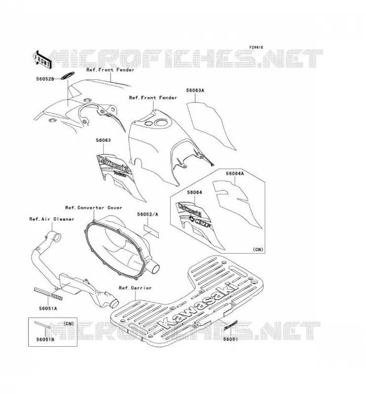 STICKER(RED) Kawasaki QUAD 400 2001 KVF400 4X4  KVF400-C3
