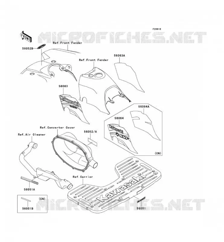 STICKER(RED) Kawasaki QUAD 400 2001 KVF400 4X4  KVF400-C3