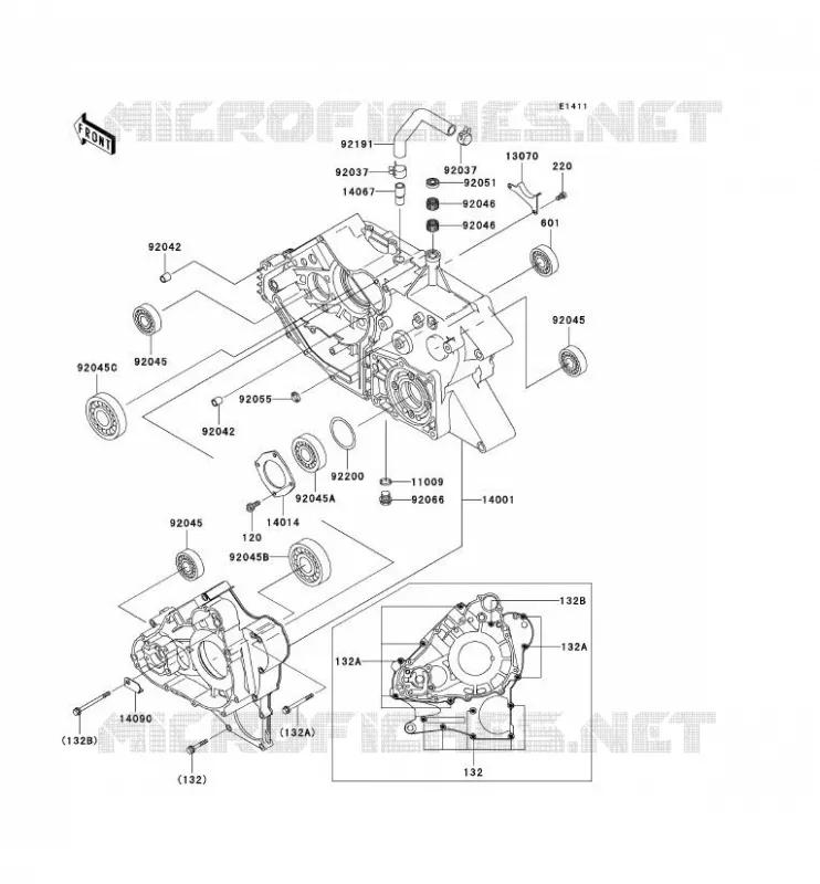 CRANKCASE(S) Kawasaki QUAD 400 2002 KVF400 4X4  KVF400-C4