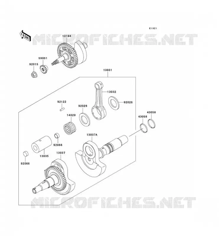 CRANKSHAFT Kawasaki QUAD 400 2002 KVF400 4X4  KVF400-C4