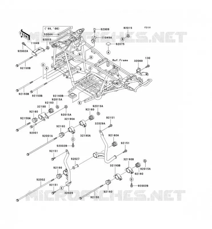 FRAME PARTS (COUVERTURE) Kawasaki QUAD 400 2002 KVF400 4X4  KVF400-C4
