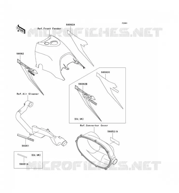 STICKER(GREEN) Kawasaki QUAD 400 1999 KVF400  KVF400-D1