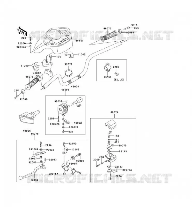 HANDLEBAR Kawasaki QUAD 400 1999 KVF400  KVF400-D1
