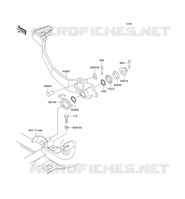 BRAKE PEDAL Kawasaki QUAD 400 1999 KVF400  KVF400-D1