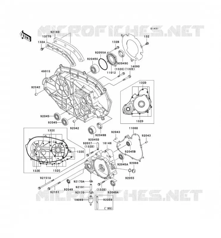 ENGINE COVERS Kawasaki QUAD 400 2000 KVF400  KVF400-D2