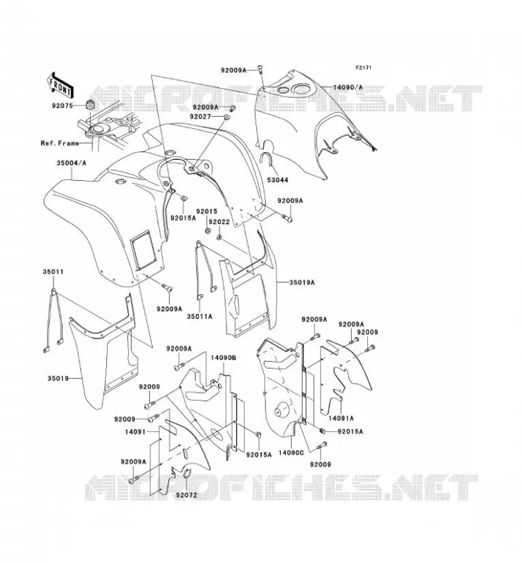 FRONT FENDER Kawasaki QUAD 400 2000 KVF400  KVF400-D2