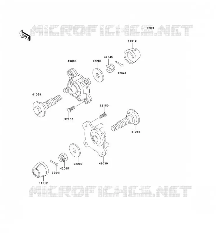 FRONT HUB Kawasaki QUAD 400 2000 KVF400  KVF400-D2