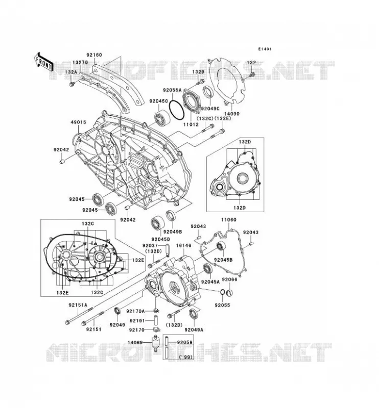 ENGINE COVERS Kawasaki QUAD 400 2000 KVF400  KVF400-D2
