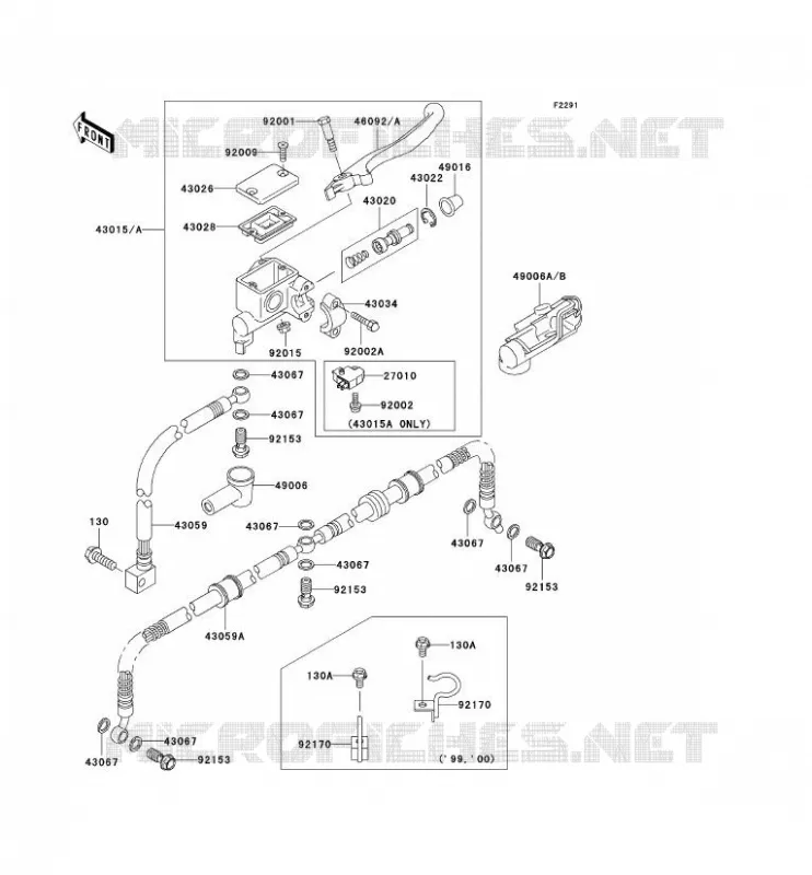 FRONT MASTER CYLINDER Kawasaki QUAD 400 2000 KVF400  KVF400-D2