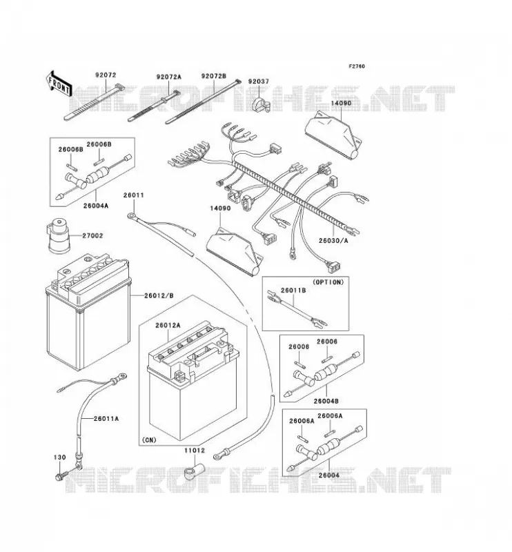 CHASSIS ELECTRICAL EQUIPMENT Kawasaki QUAD 400 2000 KVF400  KVF400-D2