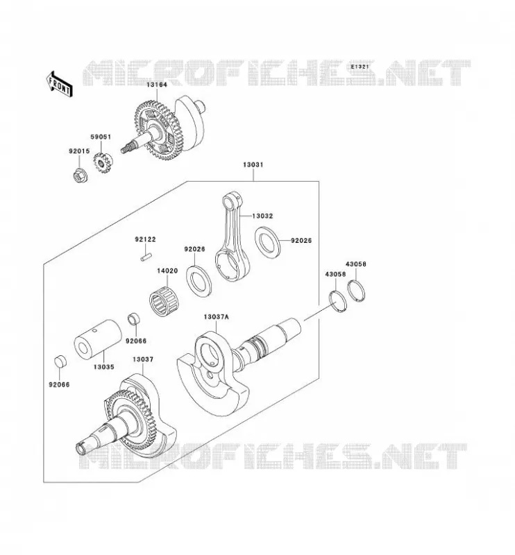 CRANKSHAFT Kawasaki QUAD 400 2000 KVF400  KVF400-D2