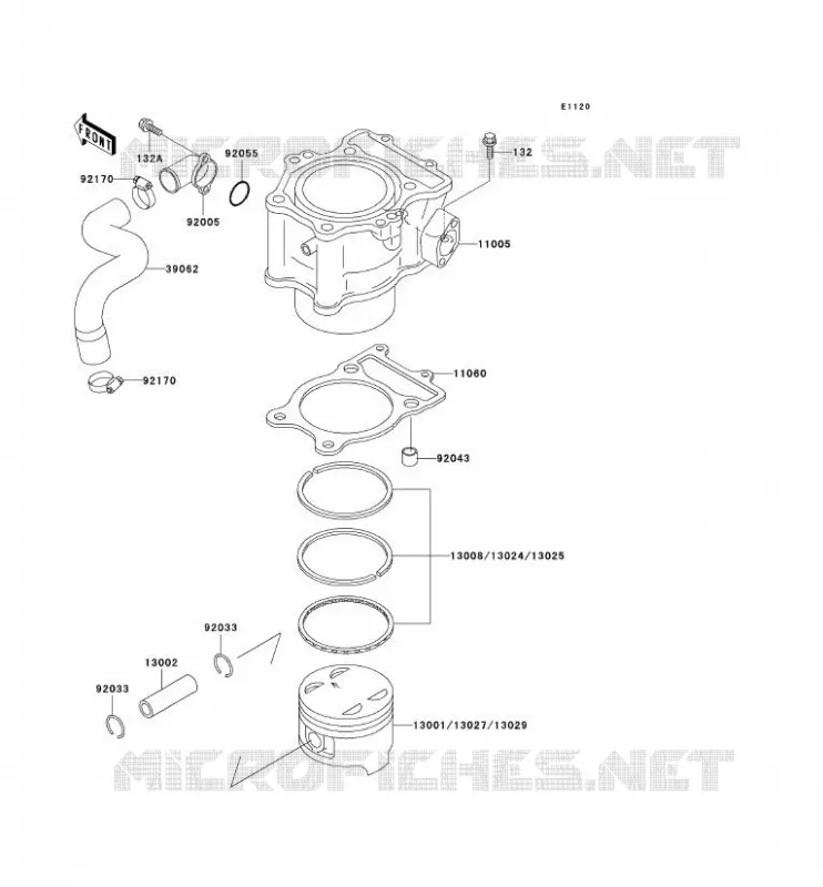 CYLINDER - PISTON  Kawasaki QUAD 400 2000 KVF400  KVF400-D2