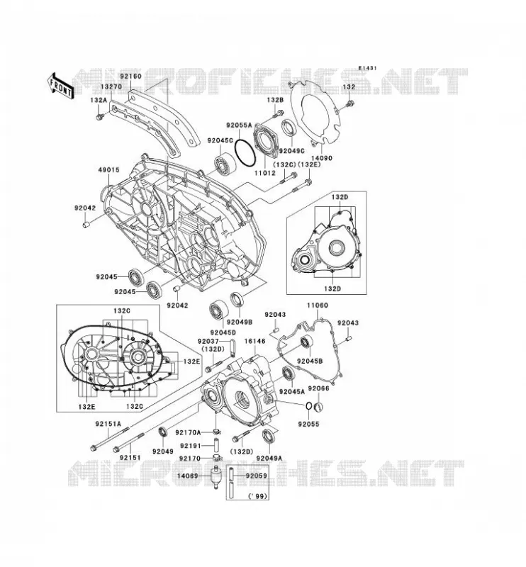 ENGINE COVERS Kawasaki QUAD 400 2000 KVF400  KVF400-D2