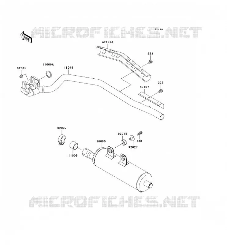 EXHAUST Kawasaki QUAD 400 2000 KVF400  KVF400-D2