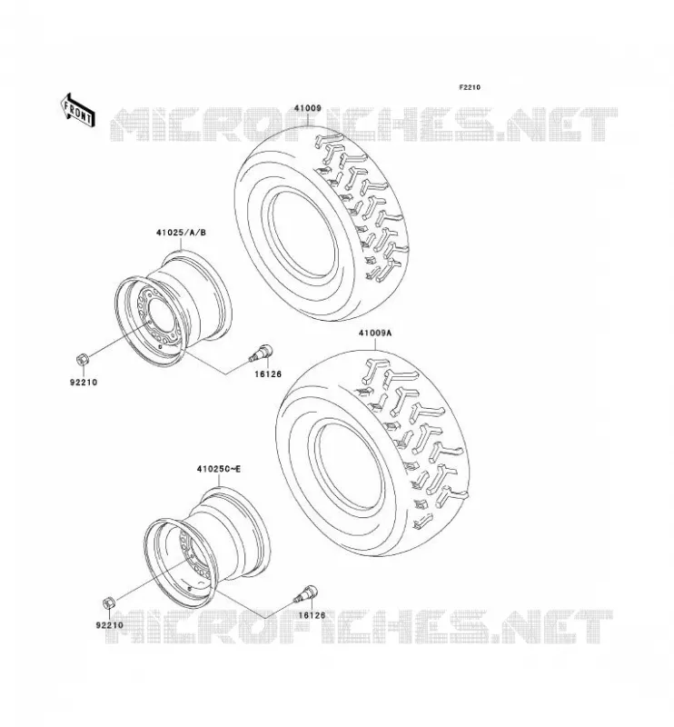 WHEELS - TIRES Kawasaki QUAD 400 2000 KVF400  KVF400-D2