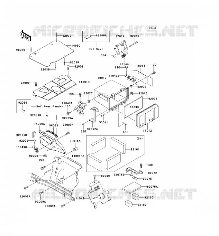 BATTERY BRACKET Kawasaki QUAD 400 2000 KVF400  KVF400-D2