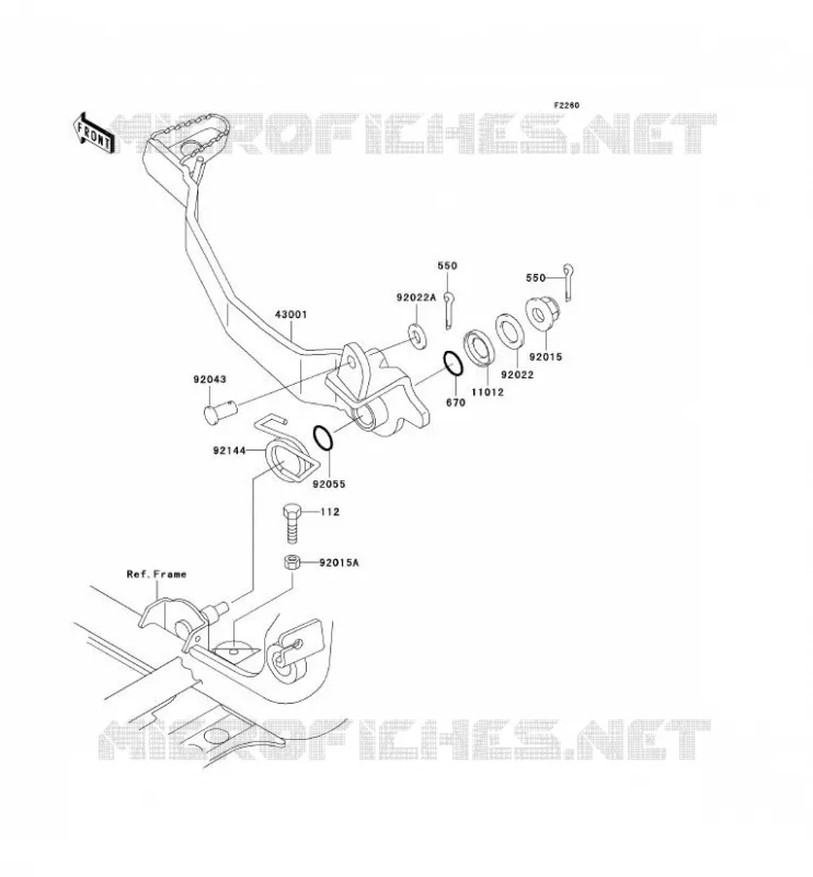 BRAKE PEDAL Kawasaki QUAD 400 2000 KVF400  KVF400-D2