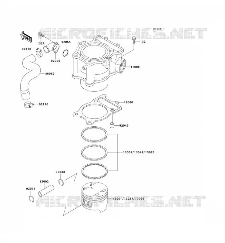 CYLINDER - PISTON  Kawasaki QUAD 400 2000 KVF400  KVF400-D2