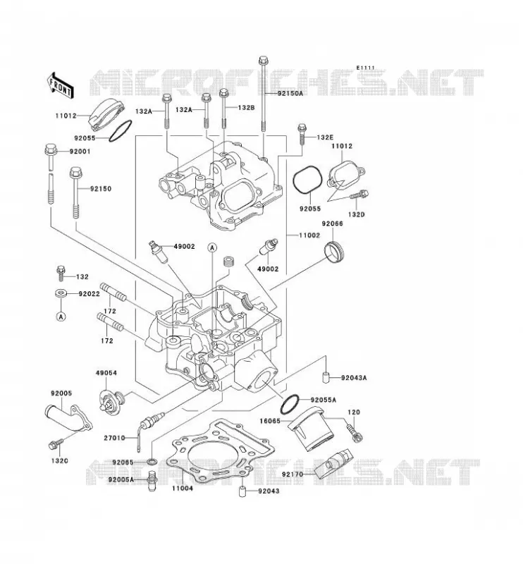CYLINDER HEAD Kawasaki QUAD 400 2000 KVF400  KVF400-D2