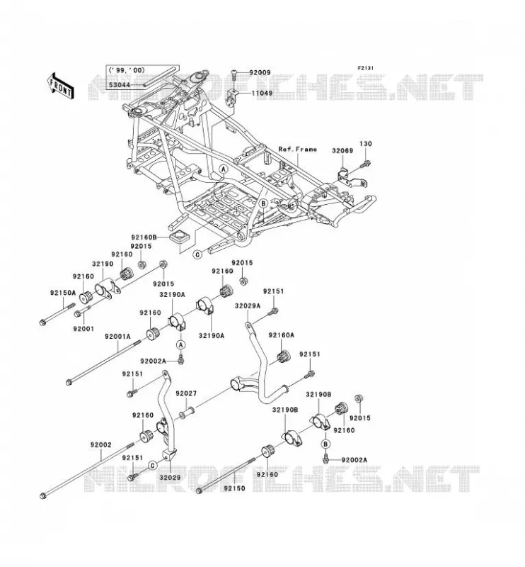 FRAME PARTS (COUVERTURE) Kawasaki QUAD 400 2000 KVF400  KVF400-D2