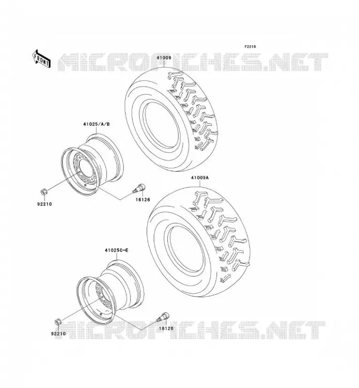 WHEELS - TIRES Kawasaki QUAD 400 2000 KVF400  KVF400-D2
