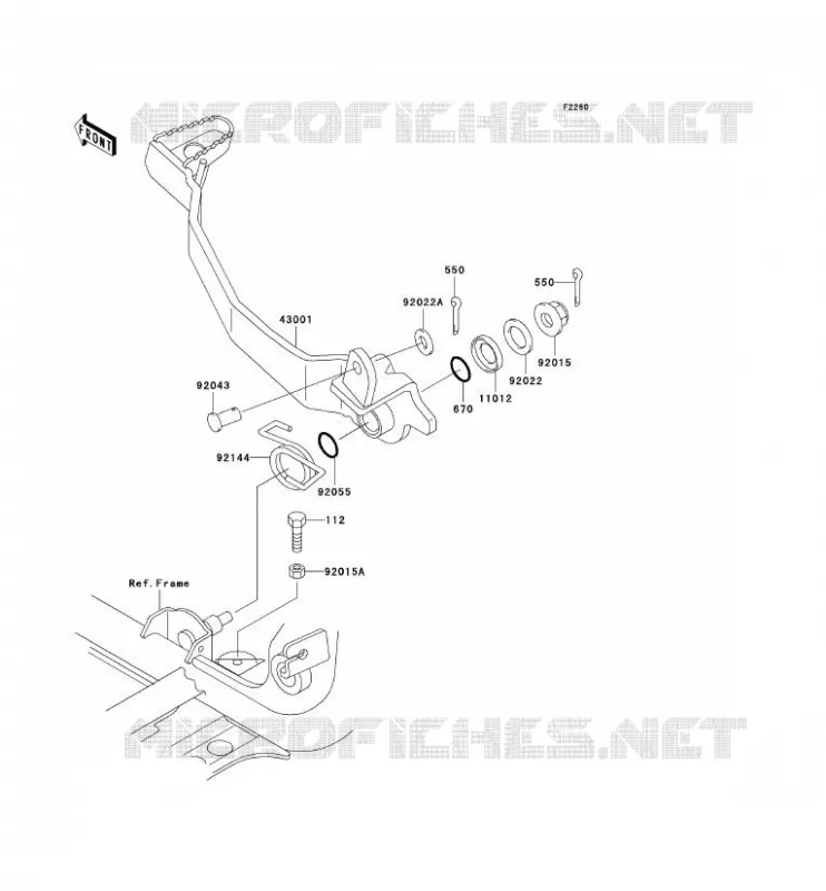 BRAKE PEDAL Kawasaki QUAD 400 2001 KVF400  KVF400-D3