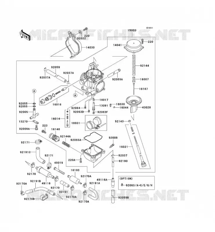 CARBURETOR Kawasaki QUAD 400 2001 KVF400  KVF400-D3