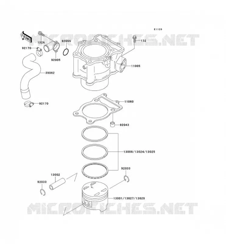 CYLINDER - PISTON  Kawasaki QUAD 400 2001 KVF400  KVF400-D3